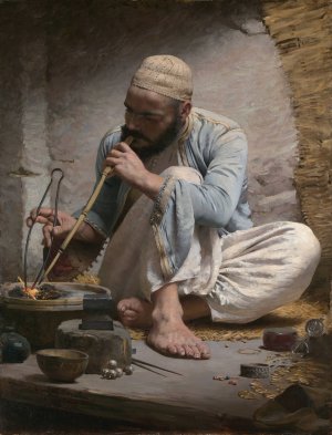 The Arab Jeweler by Charles Sprague Pearce Oil Painting
