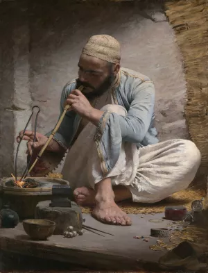 The Arab Jeweler by Charles Sprague Pearce Oil Painting