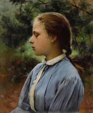 Young Girl of Auvers-Sur-Oise by Charles Sprague Pearce Oil Painting