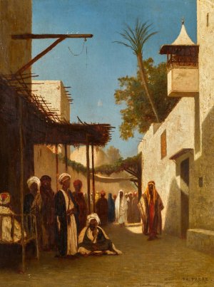 A Street in Damascus by Charles Theodore Frere Oil Painting