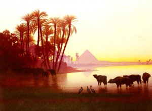 Along the Nile by Charles Theodore Frere Oil Painting