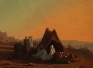 An Arab Encampment by Charles Theodore Frere - Oil Painting Reproduction