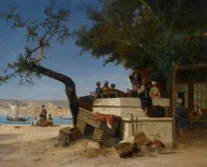 An Eastern Cafe by Charles Theodore Frere - Oil Painting Reproduction