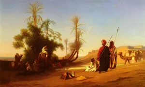 Halte A L'Oasis by Charles Theodore Frere Oil Painting