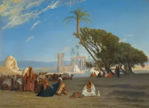 Halte Dans Le Desert Oil painting by Charles Theodore Frere