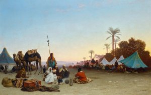 In The Desert Oil painting by Charles Theodore Frere