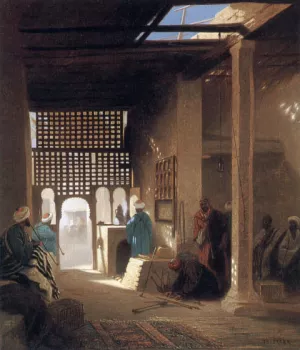 Interior of a Moorish Cafe by Charles Theodore Frere - Oil Painting Reproduction