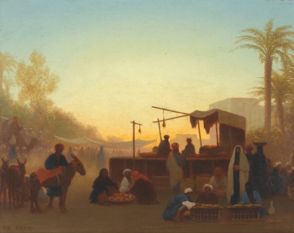 Marche Au Caire by Charles Theodore Frere - Hand-Painted Oil Painting Reproduction