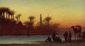 Near Manfalout, Egypt by Charles Theodore Frere Oil Painting