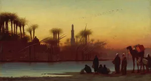 Near Manfalout, Egypt by Charles Theodore Frere Oil Painting