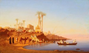 Passage du nil Oil painting by Charles Theodore Frere