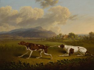 Two Pointers In A Landscape by Charles Towne Oil Painting