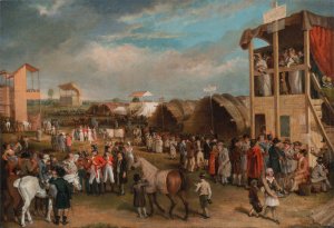 An Extensive View of the Oxford Races by Charles Turner Oil Painting