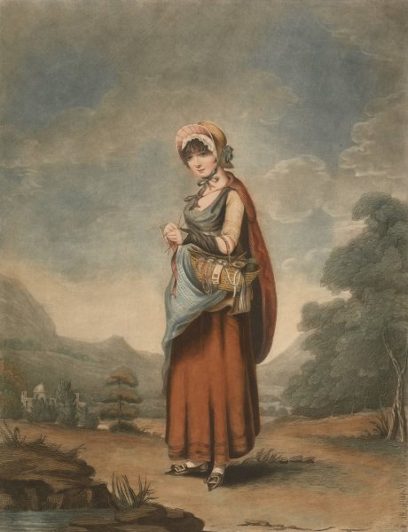 The Female Peddler  by Charles Turner - Hand-Painted Oil Painting Reproduction