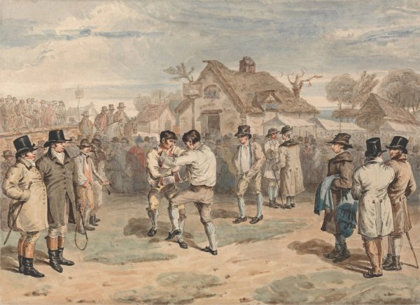 Wrestling  by Charles Turner - Hand-Painted Oil Painting Reproduction