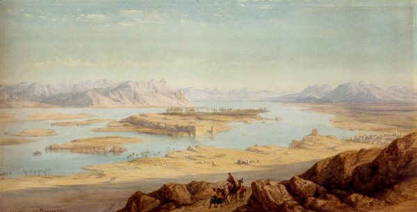 Above Aswan by Charles Vacher - Hand-Painted Oil Painting Reproduction