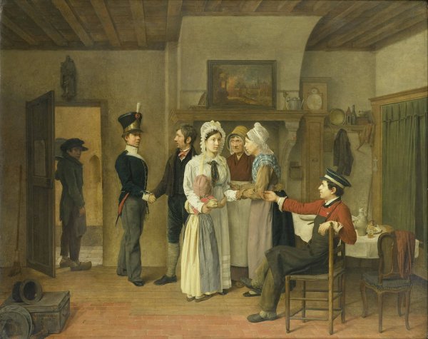 Main Product Photo of The Soldier's Farewell  Painting by Charles Van Beveren