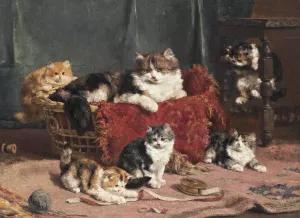 Playtime by Charles Van Den Eycken Oil Painting