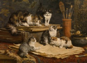 The Busybody by Charles Van Den Eycken Oil Painting