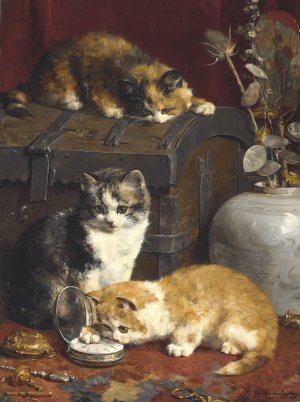 What Time is It by Charles Van Den Eycken Oil Painting