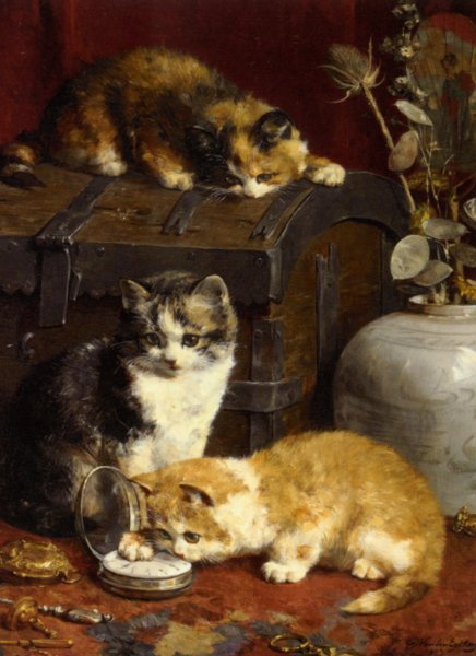 Main Product Photo of What Time Is It Painting by Charles Van Den Eycken
