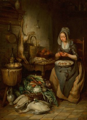 The Larder by Charles Van Meer Oil Painting
