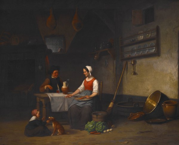 Interior Scene by Charles Venneman - Hand-Painted Oil Painting Reproduction