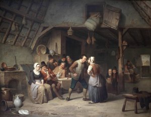 Passing The Candle by Charles Venneman Oil Painting