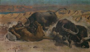 Defending the Herd by Charles Verlat Oil Painting