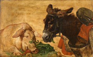Greedy and Lazy, Moderate and Industrious by Charles Verlat Oil Painting
