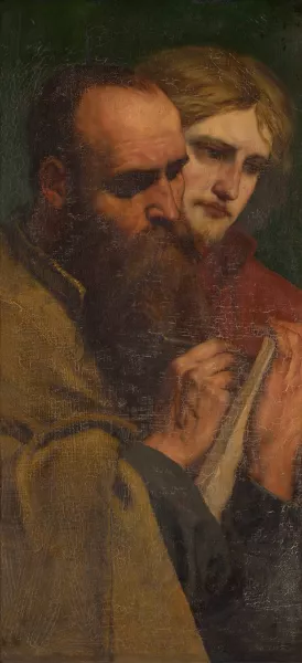 Mother of the Messiah and the Four Evangelists by Charles Verlat Oil Painting
