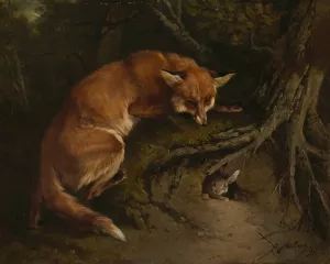 On the Lurk by Charles Verlat Oil Painting
