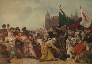 The Shattered Statue of the Duke of Alva Being Dragged Through the Streets by Charles Verlat Oil Painting