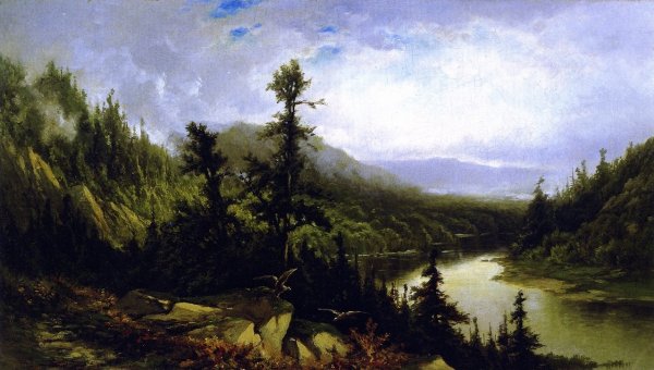 Main Product Photo of Morning on the Cheat River Painting by Charles Volkmar