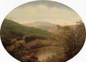 Native American Hunting Scene by Charles Volkmar Oil Painting