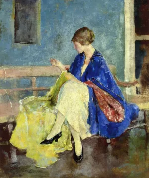 Blue Kimono by Charles W. Hawthorne - Oil Painting Reproduction