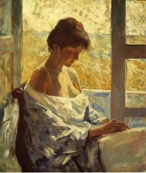 By the Window painting by Charles W. Hawthorne