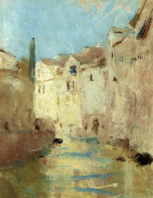 On the Canal by Charles W. Hawthorne Oil Painting