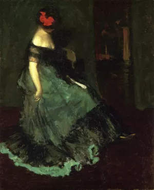 The Red Bow by Charles W. Hawthorne Oil Painting