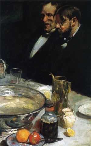 The Story also known as Pleasures of the Table by Charles W. Hawthorne Oil Painting