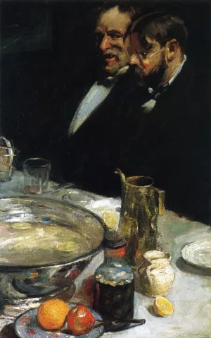 The Story also known as Pleasures of the Table by Charles W. Hawthorne Oil Painting