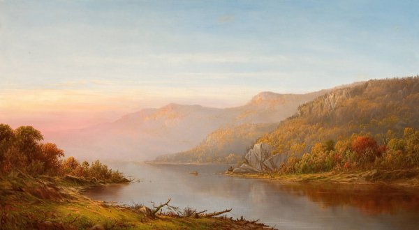 Main Product Photo of Mountain River Scene  Painting by Charles W. Knapp