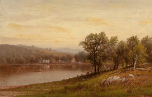 New England Summer Landscape by Charles W. Knapp Oil Painting