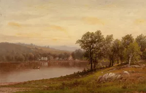 New England Summer Landscape by Charles W. Knapp Oil Painting