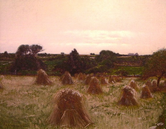 Main Product Photo of Haystacks, Thompson, Conn Painting by Charles Warren Eaton