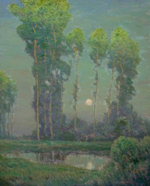 Moonrise Montigny by Charles Warren Eaton Oil Painting