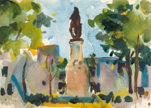 Statue of Murillo, Seville by Charles Webster Hawthorne Oil Painting