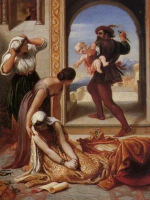 A Study for a Fresco in the House of Lords Oil painting by Charles West Cope