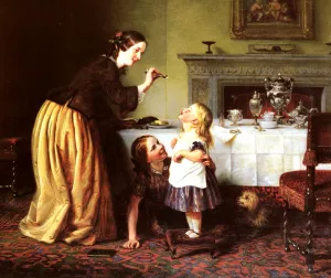 Breakfast Time - Morning Games by Charles West Cope - Oil Painting Reproduction