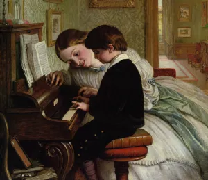 Music Lesson by Charles West Cope - Oil Painting Reproduction